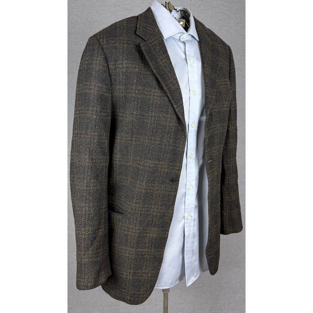 Ermenegildo Zegna Soft Neiman Marcus Brown Plaid Blazer Sport Coat 40R 3 Button
